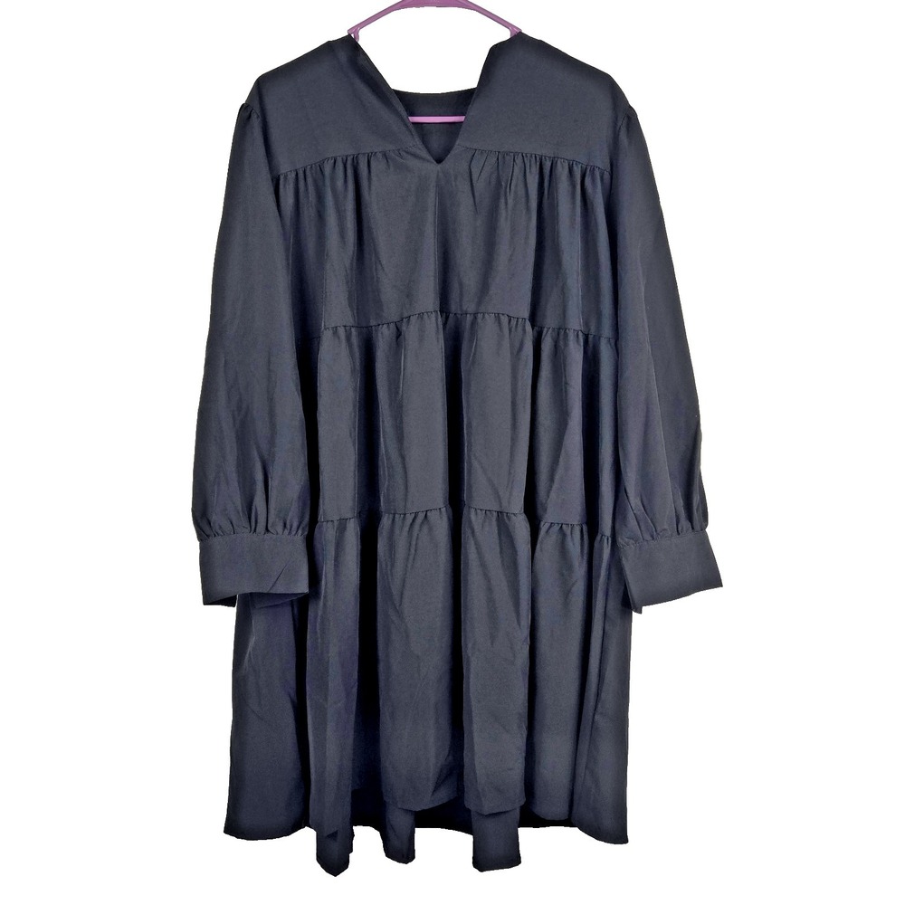 This & That Black Tiered‎ Babydoll Style Long Sleeve Oversized Womens Medium NWT